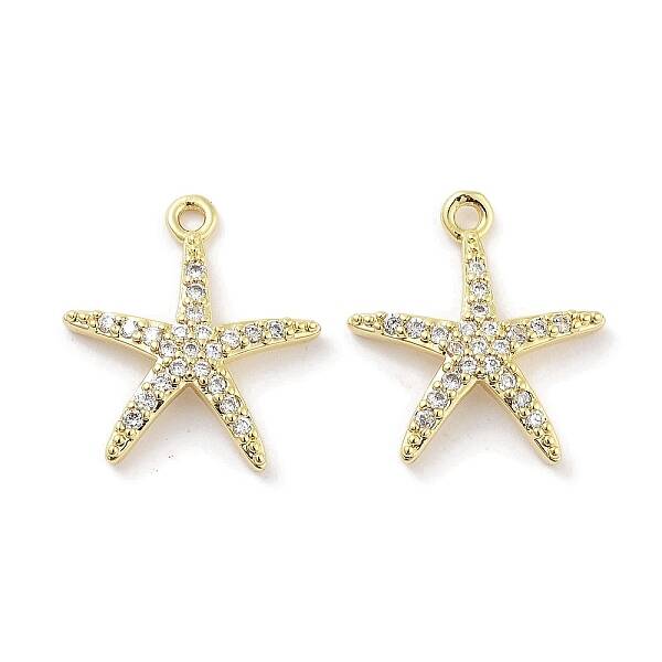 Brass Micro Pave Clear Cubic Zirconia Pendants