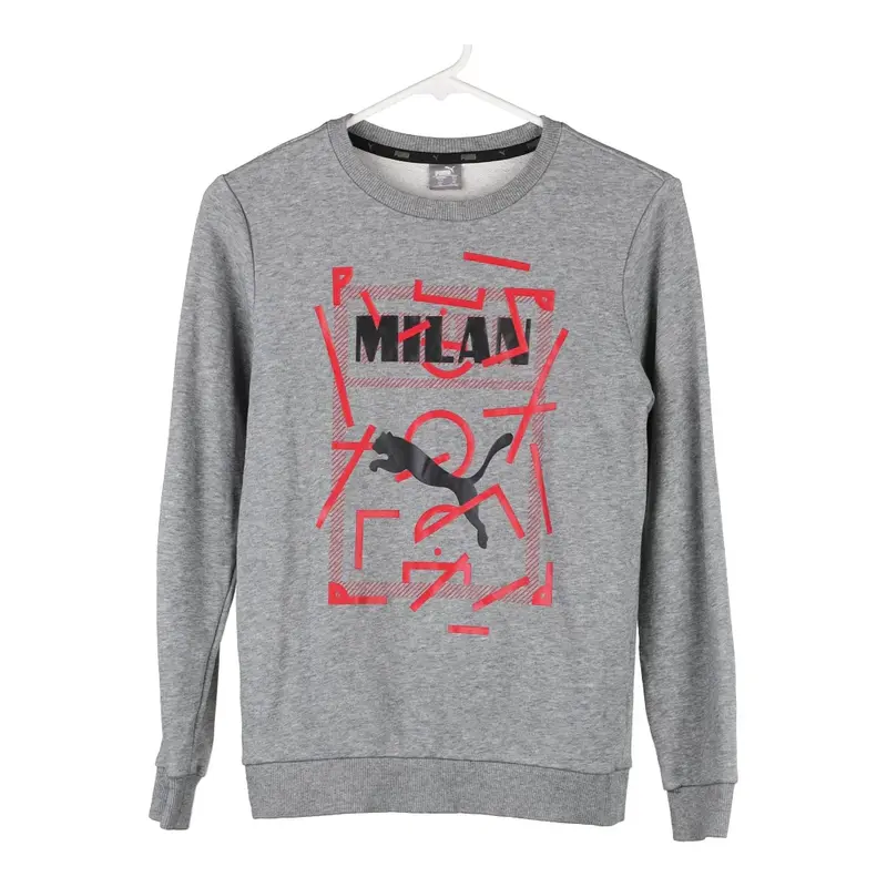 Age 11-12 Puma Graphic Sweatshirt - Large Grey Cotton
