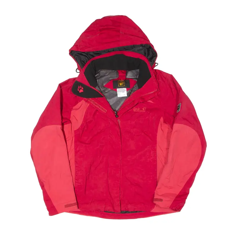 JACK WOLFSKIN Rain Jacket Red Womens UK 10