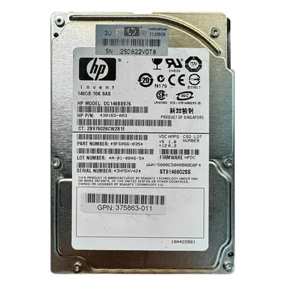 430165-003-13469 HP 146GB 10000RPM SAS 3Gb/s 2.5-Inch 16MB Cache Hot Swap Hard Drive