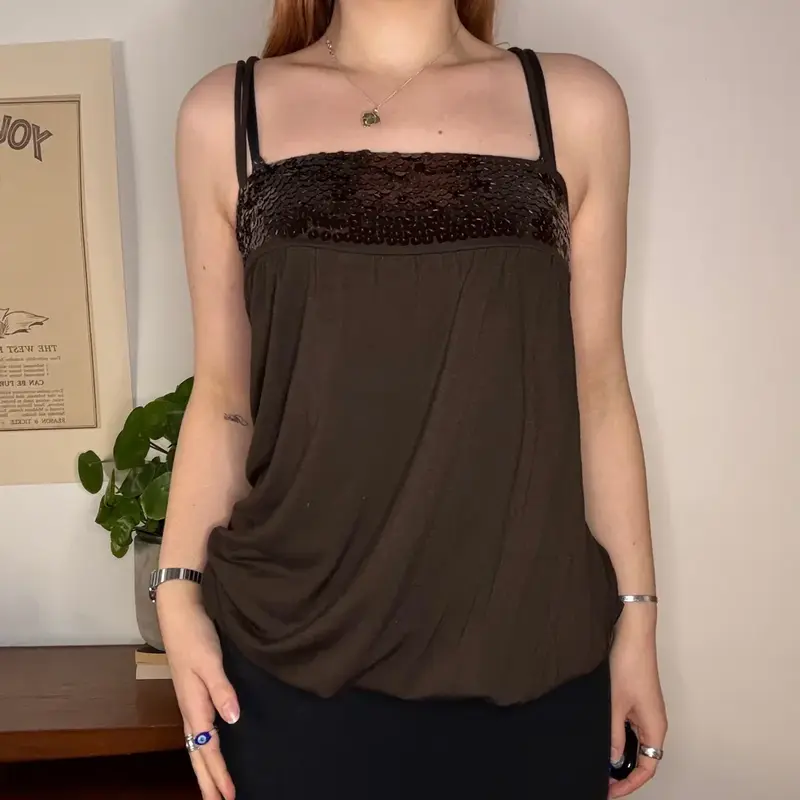 Unbranded Top - Large Brown Viscose