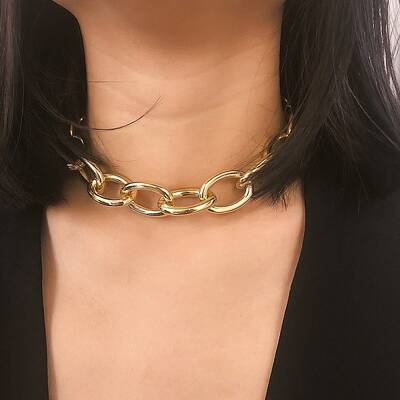 Chunky Aluminum Cable Chain Necklaces for Women