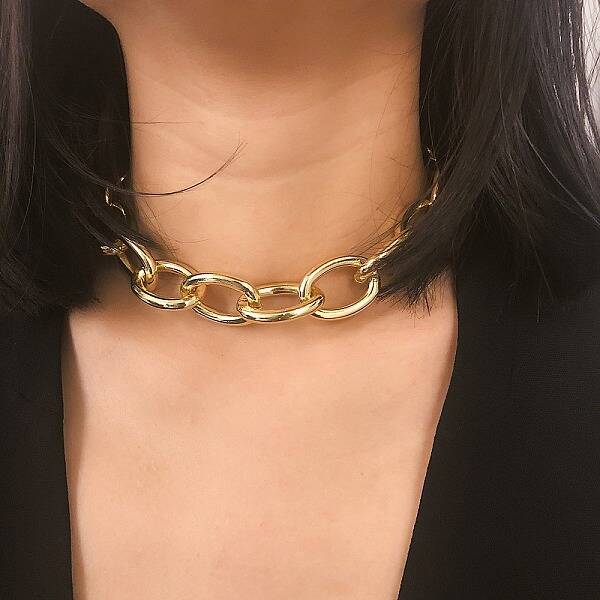 Chunky Aluminum Cable Chain Necklaces for Women