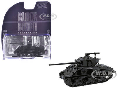 M4 Sherman 76 Long Barrell Tank Black Camouflage Black Bandit Series 30 1/64 Diecast Model Car by Greenlight