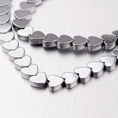 Electroplate Non-magnetic Synthetic Hematite Bead Strands