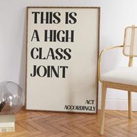 This is a High Class Joint Print Bedroom Wall Art,Funny Dorm Quote Unframe Poster Trendy Living Room Print Neutral Cute Apart...