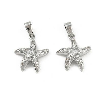 Brass Micro Pave Cubic Zirconia Pendants