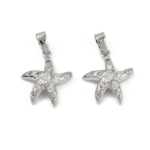 Brass Micro Pave Cubic Zirconia Pendants