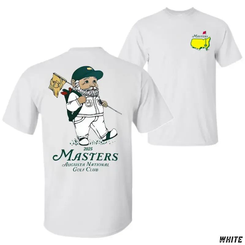Masters 2025 Gnome Golf T-Shirt – Funny Augusta National Fan Tee, Whimsical Cartoon Caddy Graphic Shirt, Unique Gift for Go...