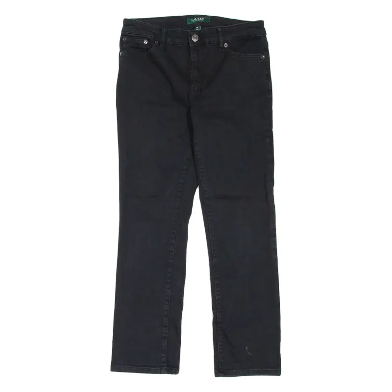 LAUREN RALPH LAUREN Curvy Womens Jeans Black Regular Straight W28 L26