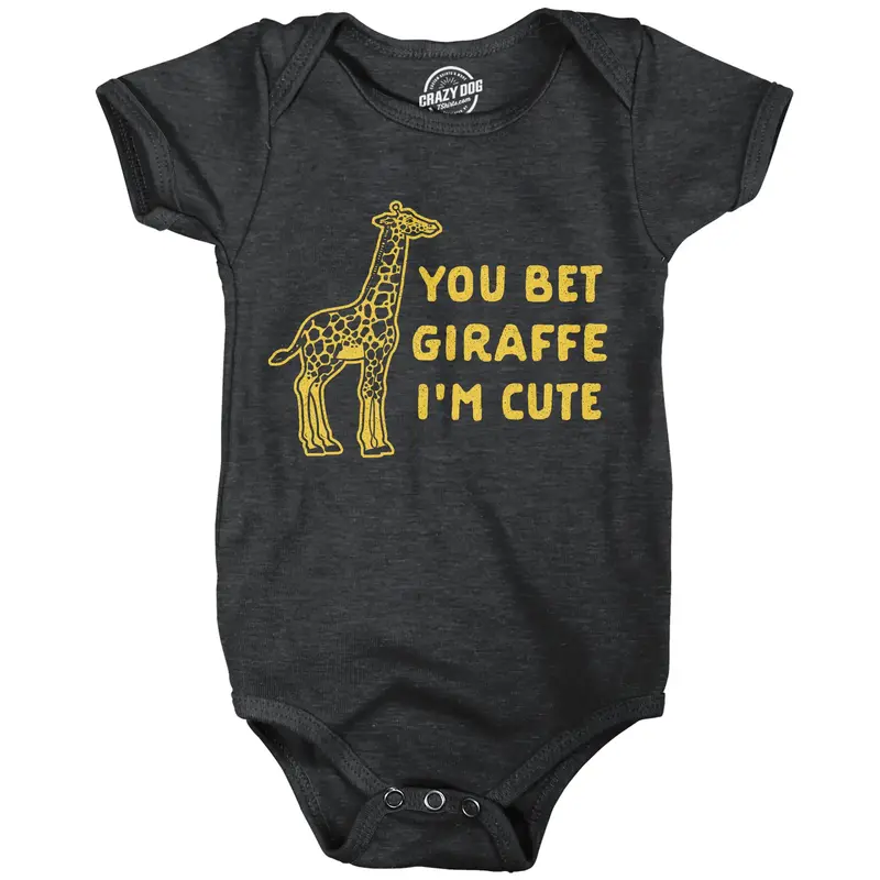 You Bet Giraffe Im Cute Baby Bodysuit Funny Saying Joke Graphic Jumper for Infants Funny Baby Onesies Brother Clothes for Bab...