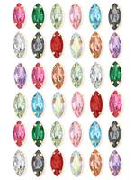 50pcs/set Colorful Horse Eye Shaped Rhinestone Accessories, Fashionable DIY Jewelry Accessories for Clothes, Necklaces, Brace...