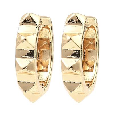 Brass Spike Hoop Earrings