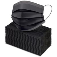 100Pack Black Disposable Face Mask, 3-Ply Adult Masks, Facial Cover with Elastic Earloops For Home, Office, School, and Outdo...