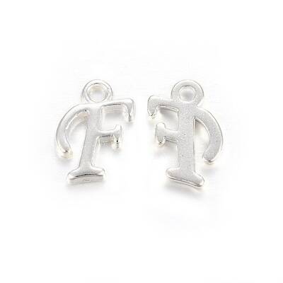 Silver Color Plated Alloy Letter Pendants