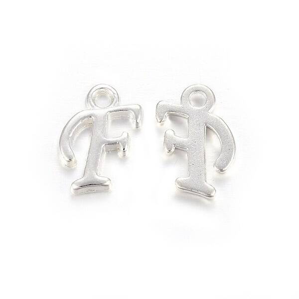 Silver Color Plated Alloy Letter Pendants