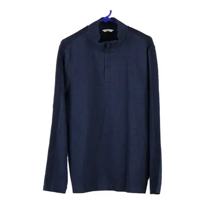 Calvin Klein 1/4 Zip - Large Navy Cotton Blend | Size: large