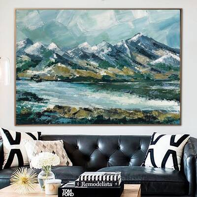 Abstract Mountains Painting Large Painting On Canvas Original Landscape Artwork Mountains Impasto Painting National Park | MA...