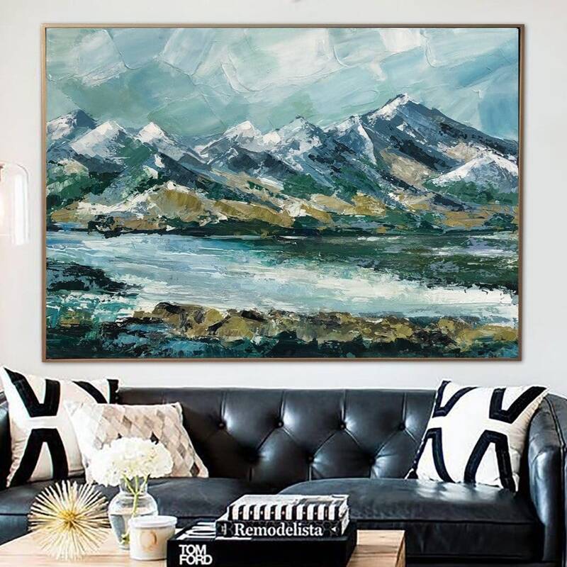 Abstract Mountains Painting Large Painting On Canvas Original Landscape Artwork Mountains Impasto Painting National Park | MA...
