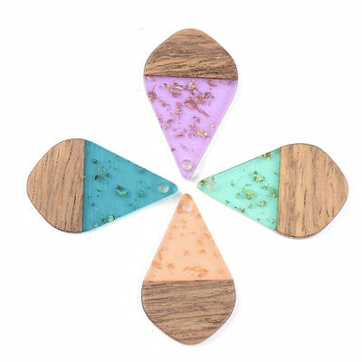 Transparent Resin & Walnut Wood Pendants