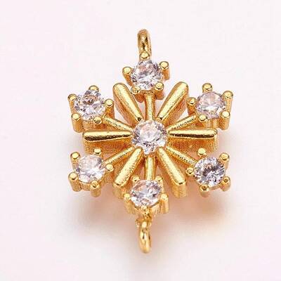 Brass Micro Pave Cubic Zirconia Links