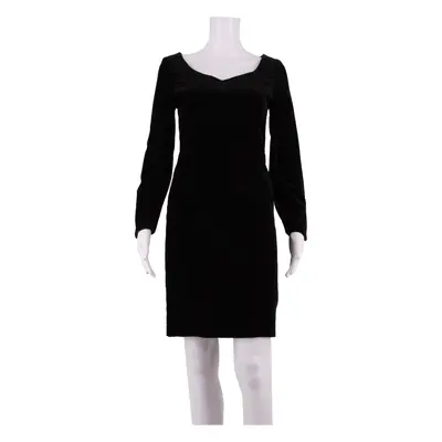 LAURA ASHLEY Womens Pencil Dress Black Velvet 90s Knee Length UK 8