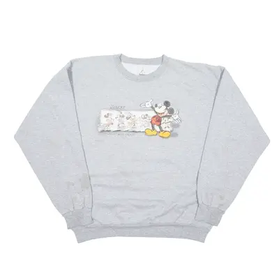 DISNEY Mickey Mouse Sweatshirt Grey Womens L