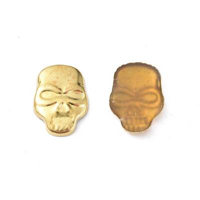 Brass Hotfix Skull Studs