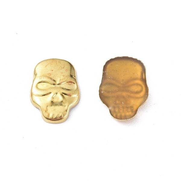 Brass Hotfix Skull Studs