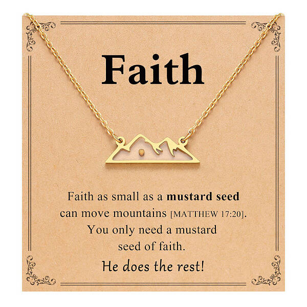 Mountain 216 Stainless Steel Mustard Seed Pendant Necklaces for Women