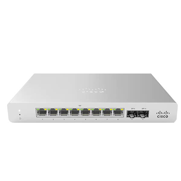 Cisco MS120-8FP | MS210-8 8 x Ports PoE+ 10/100/1000Base-T + 2 x SFP Ports Layer 2 Managed 1U Rack-mountable Gigabit Ethernet...