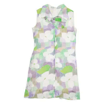 WEKO Womens Shift Dress Green Floral Sleeveless Knee Length M