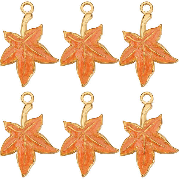 8Pcs 304 Stainless Steel Enamel Pendants