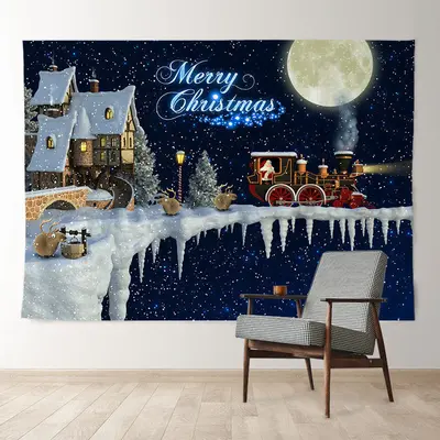 Aperturee Santa Claus Winter Night Xmas Whoville Backdrop
