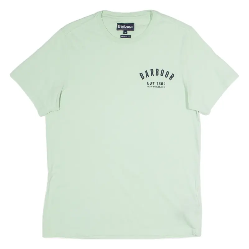 BARBOUR Tailored Fit Mens T-Shirt Green Crew Neck M