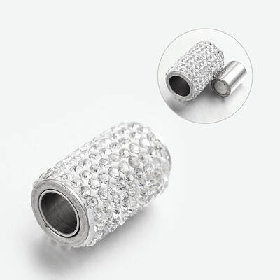 304 Stainless Steel Magnetic Clasps with Glue-in Ends