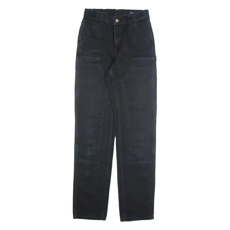 CARHARTT Carpenter Cargo Mens Trousers Black Regular Boyfriend W26 L33