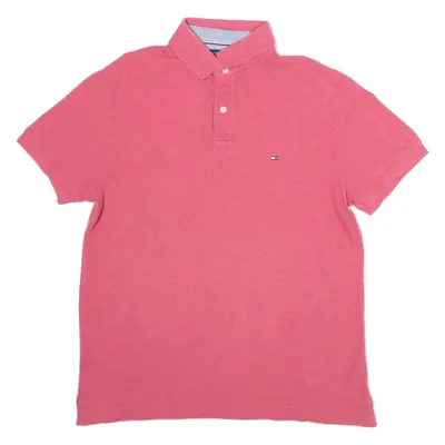 TOMMY HILFIGER Custom Fit Mens Polo Shirt Pink L