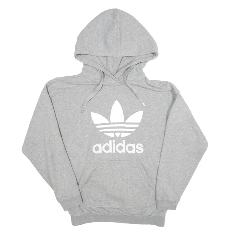 ADIDAS Hoodie Grey Pullover Womens UK 10