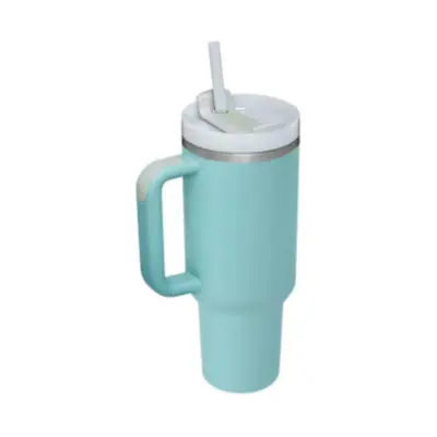 40 Oz Tumbler With Handle Straw Insulated, Stainless Steel Spill Proof Vacuum Coffee Cup Tumbler With Lid Tapered Mug Gifts F...