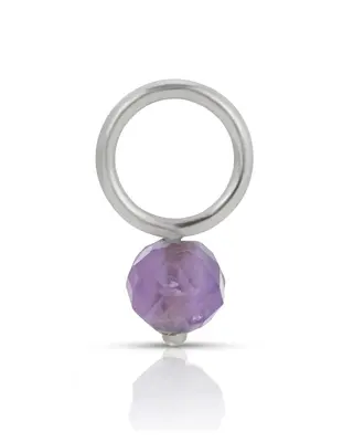 Fine February Amethyst | Metal Color: Solid White Gold