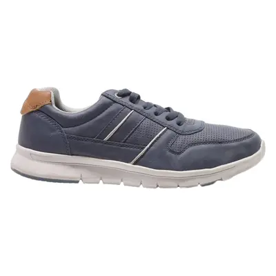 MEMPHIS Sneaker Trainers Blue Leather Mens UK 9