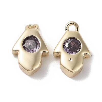 Brass Micro Pave Cubic Zirconia Charms