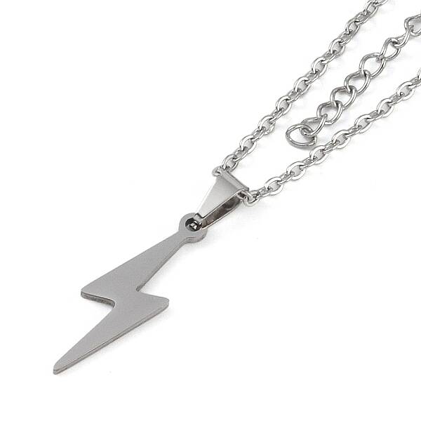 Non-Tarnish Lightning Bolt 201 Stainless Steel Pendant Necklaces for Women