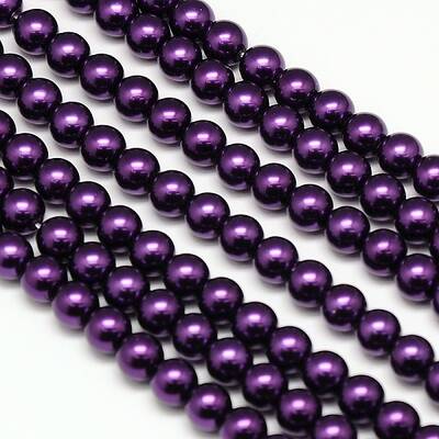 Eco-Friendly Dyed Glass Pearl Round Beads Strands