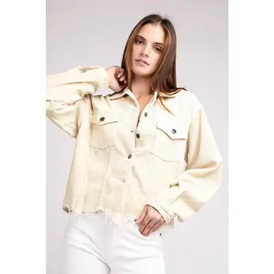 Women's Oversized Ribbed Shacket - Cotton and Cozy