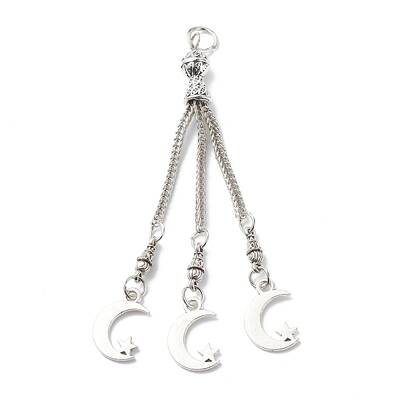 Tibetan Style Alloy Curb Chain Tassel Big Pendants