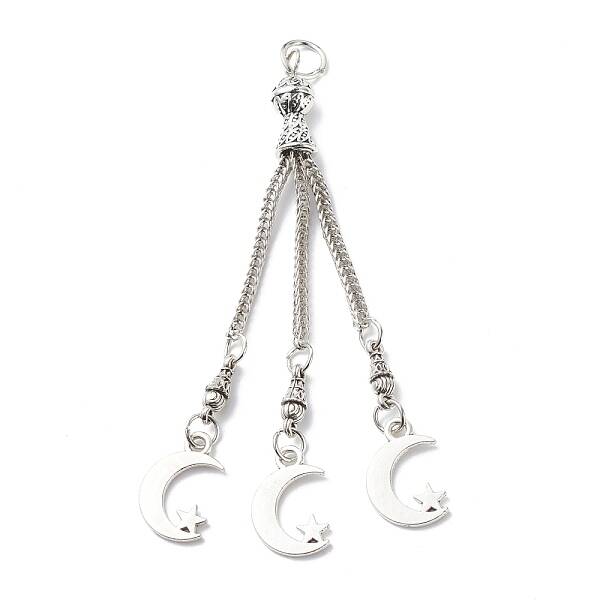 Tibetan Style Alloy Curb Chain Tassel Big Pendants
