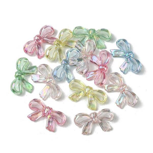 UV Plating Iridescent Transparent Acrylic Beads