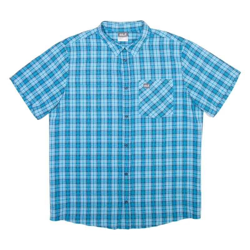 JACK WOLFSKIN Mens Shirt Blue Check XL